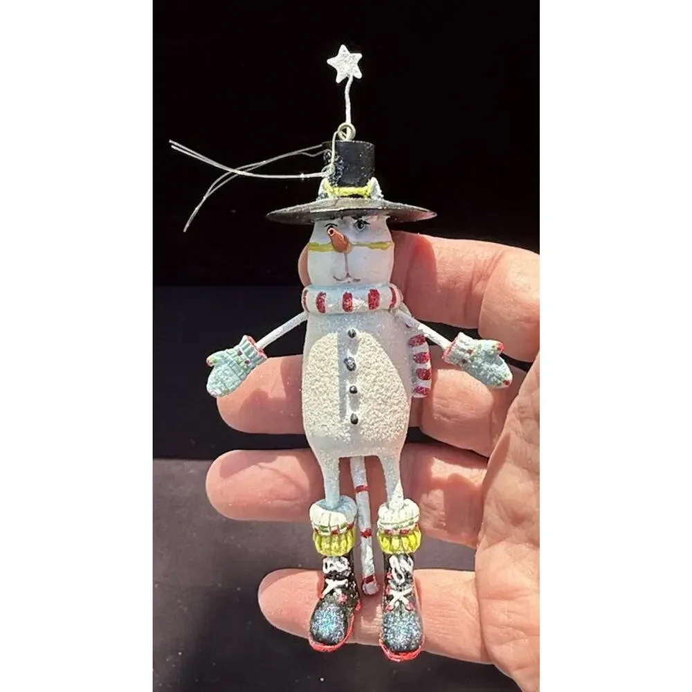 Dept 56 Christmas Krinkles Mini Cat Ornament Snowman Patience Brewster -K1